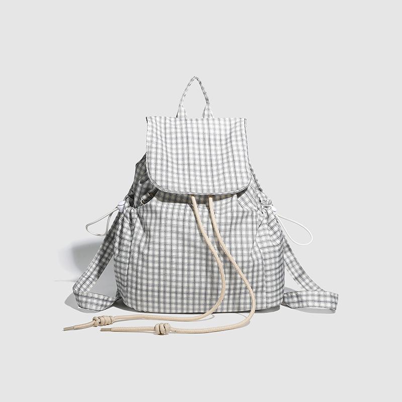 2025 новый нишевый модный легкий ретро рюкзак рюкзак большой вместимости повседневный универсальный для поездок на работу в клетку школьный рюкзак