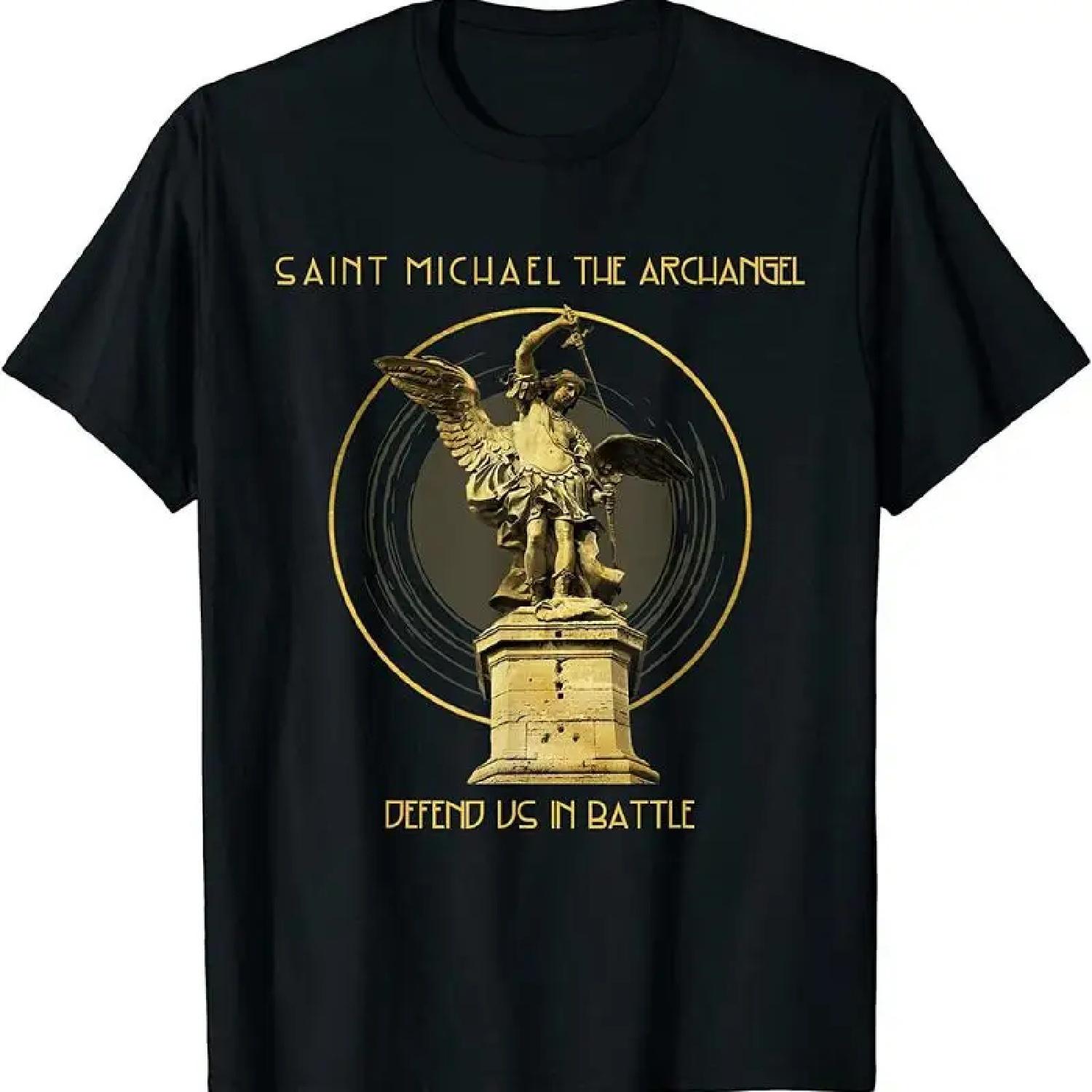 New Limited Saint Michael The Archangel Defend Us Prayer Catholic T Shirt S