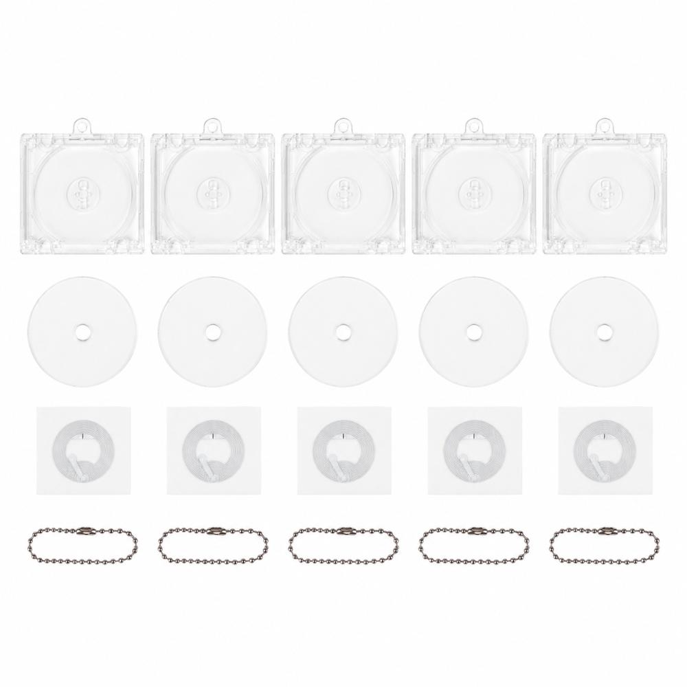 5pcs Acrylic Mini CD Holder NFC Personalized Keychain Album Case Multi-Functional Universal Key Pendant Backpack Hanging Decor