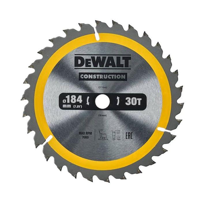 Lame de scie circulaire DEWALT Construction - DT1953QZ - 216 x 30 mm - 40 dents - ATB