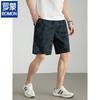 ROMON Men's Cotton Washed Camo Beach Shorts