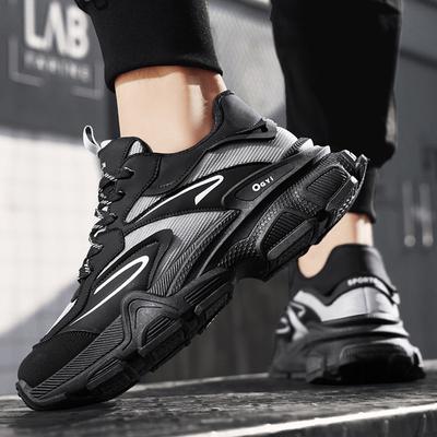 2024 Autumn New Men's Platform Dad Shoes Mesh Breathable Student Casual Shoes Live Sports Trend Men's Shoes