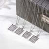 Tide 26 English Letters Stainless Steel Necklace Fashion Square Letter Hollow Pendant Necklace