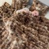 Double-Sided Tie-Dye Faux Rex Rabbit Fleece Throw Blanket