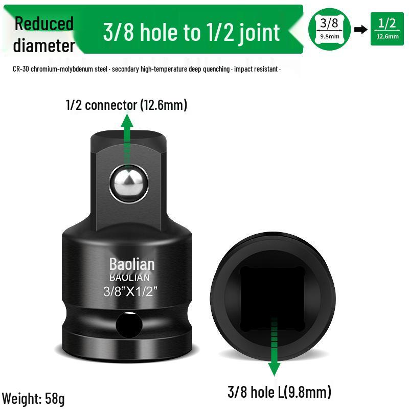 Heavy Duty Chrome Moly Steel Socket Adapter for 1/2 to 3/4-inch or 1-inch Ratchet Wrenches
