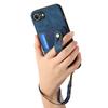 For iPhone 16e Retro PU Leather Back Cover with Card Holder and Wristband Kickstand