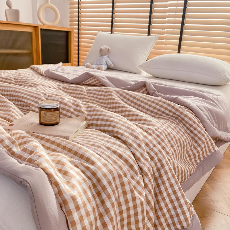 MUJI-Stil Ganzjahres-Waschbaumwoll-Steppdecke für Sommer, Frühling, Herbst & Winter