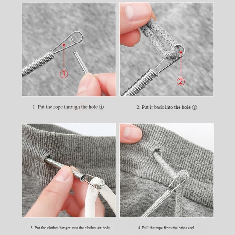 5 Stück Metallfeder Kordel Einfädler Elastikkordel Einfädler Einfaches Schnelles Einfädelwerkzeug Für Hosen Hoodies