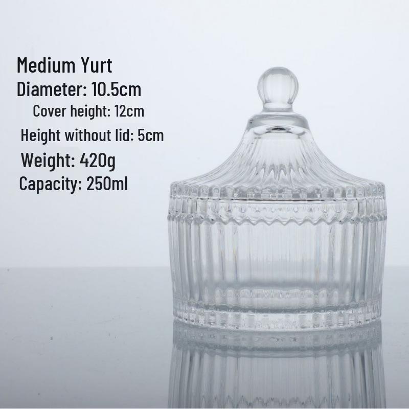 Creative Soy Candle In Glass Jar with Lid - Small Yurt Incense Holder