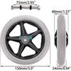 2pcs Of 6 Inch Rubber Wheel Replacement Wheelchair Front Wheels Rollator Walker Anti-slip Replacement Casters Grey