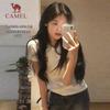 CAMEL Women's Cotton-Feel Breathable Slim Fit T-Shirt