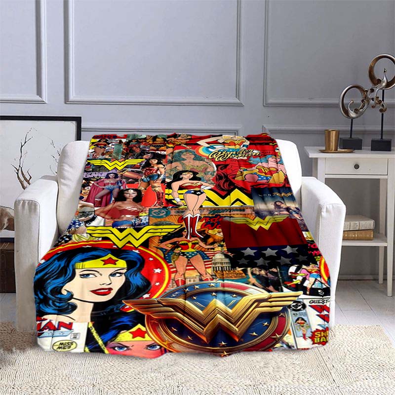 The New Wonder Woman Print Blanket Is a Warm and Comfortable Flannel Blanket, Suitable for Bedrooms, Sofas, Beds, Chairs, Picnic