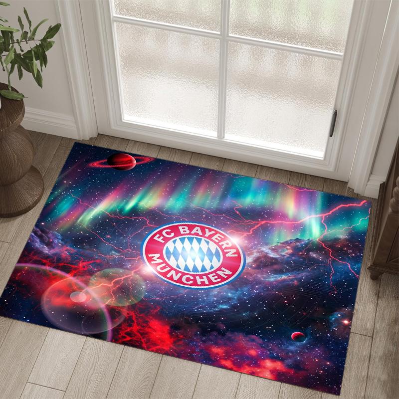 FC Bayern Design Kristall Samt Teppich Gemütlich Nicht?Rutschfester Teppich mit Aufdruck für Schlafzimmer Wohnzimmer Eingang