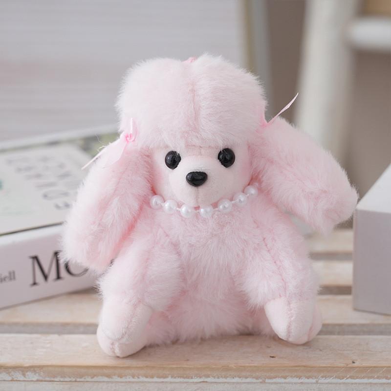 Cute Poodle Plushie Keychain Realistic Animal Shape Gift Backpack Decoration