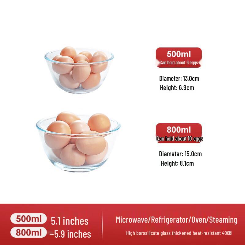 Heat-Resistant Glass Salad Bowl