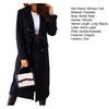 Women's Long Wool Blend Coat Double-Breasted Trench Coat Casual Notch Lapel Peacoat Fall Winter Overcoat