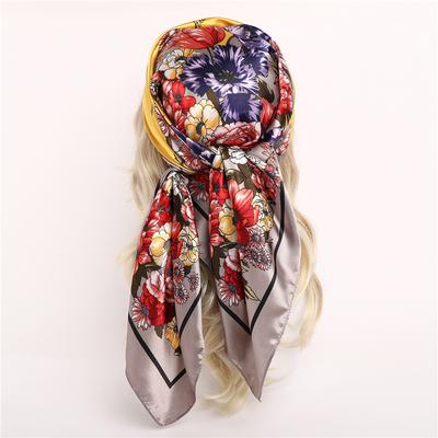 Taschentuch Haartuch Seidenschals 90*90cm Druck Großes Quadratisches Seidentuch Schals Für Damen Luxus Designer Schal Hijab Stirnband