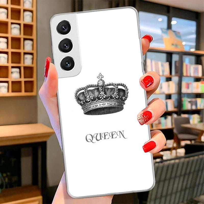 

Lovers King Queen Cover Phone Case For Samsung Galaxy S26 S25 Edge S24 Ultra S23 S22 Plus S21 S20 FE Soft Fundas Shell Galaxy S2 Samsung S21