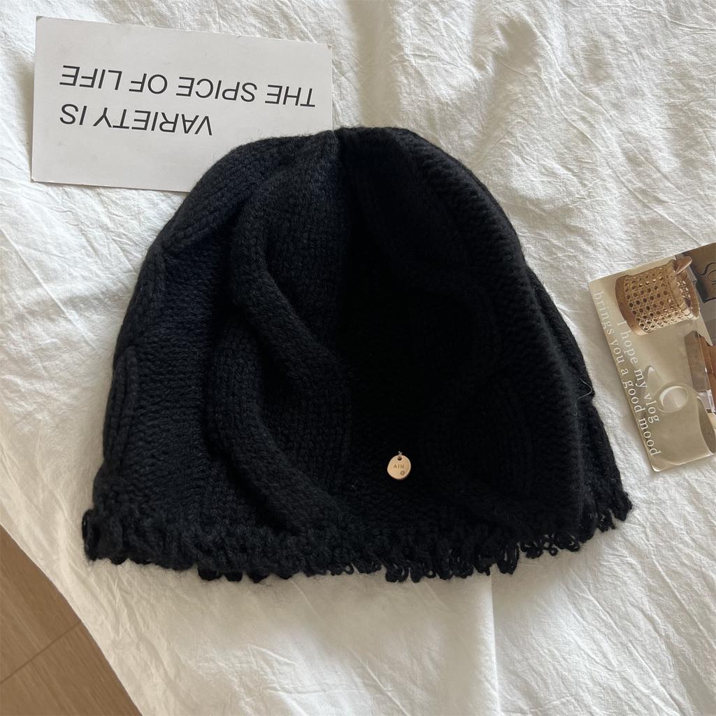New Style Knitted Hat for Women In Autumn and Winter Small Face  Warm  Ear Protecting  Fashionable Woolen Cold Hat