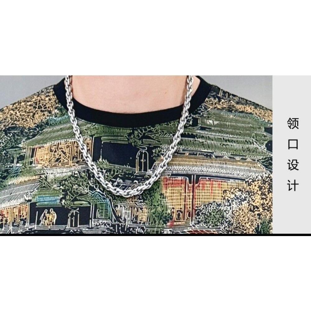 Eisseide Bedrucktes Kurzarm-T-Shirt für Herren im Sommer Dünnes und Atmungsaktives Oberteil für Jugendliche Lässig und Sportlich Ausgehöhltes Halbarm-Basisshirt