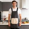 Kitchen Apron with Detachable Towel Waterproof Oil Resistant Adjustable Bib Apron with Pockets Lightweight Work Apron for Cooking Gardening & Crafts