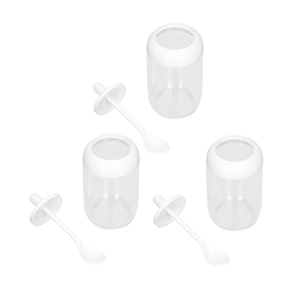 3PCS Seasoning Box with Spoon Transparent Spice Bottle Sealed Spice Container for Kitchen