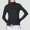 Under Armour Solid Color Sports Casual High Neck T-Shirt Women Tops Black 1373965-001