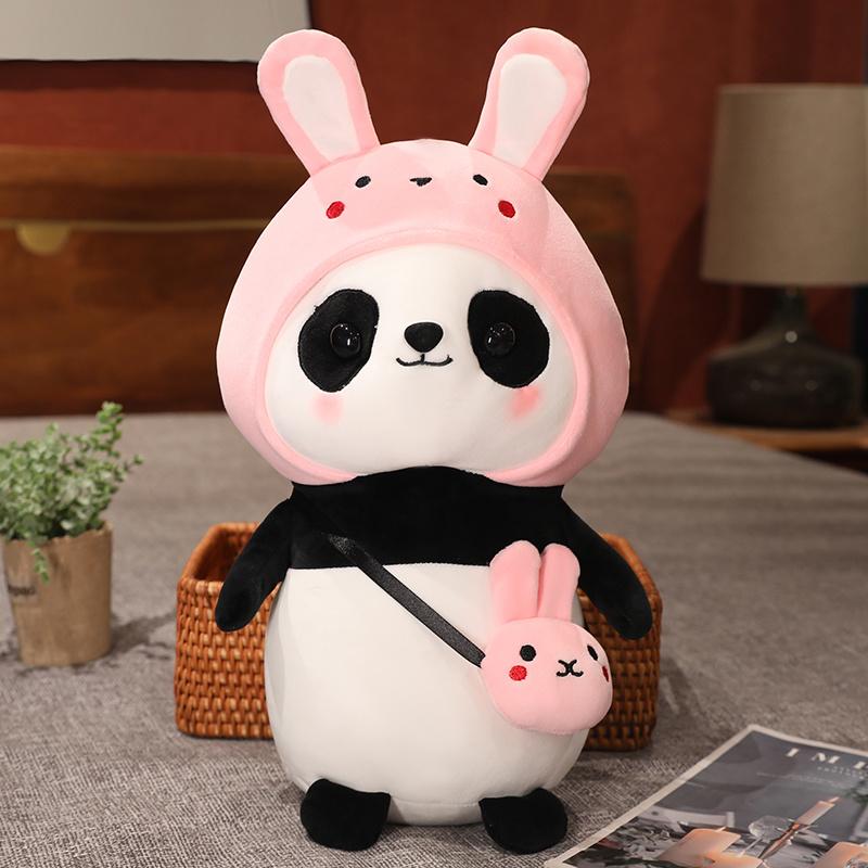 30/40cm Cute Panda Plush Toys Lovely Animal Bears Cosplay Unicorn Dinosaur Rabbit Flowers Pillow Stuffed Soft for Children Gift