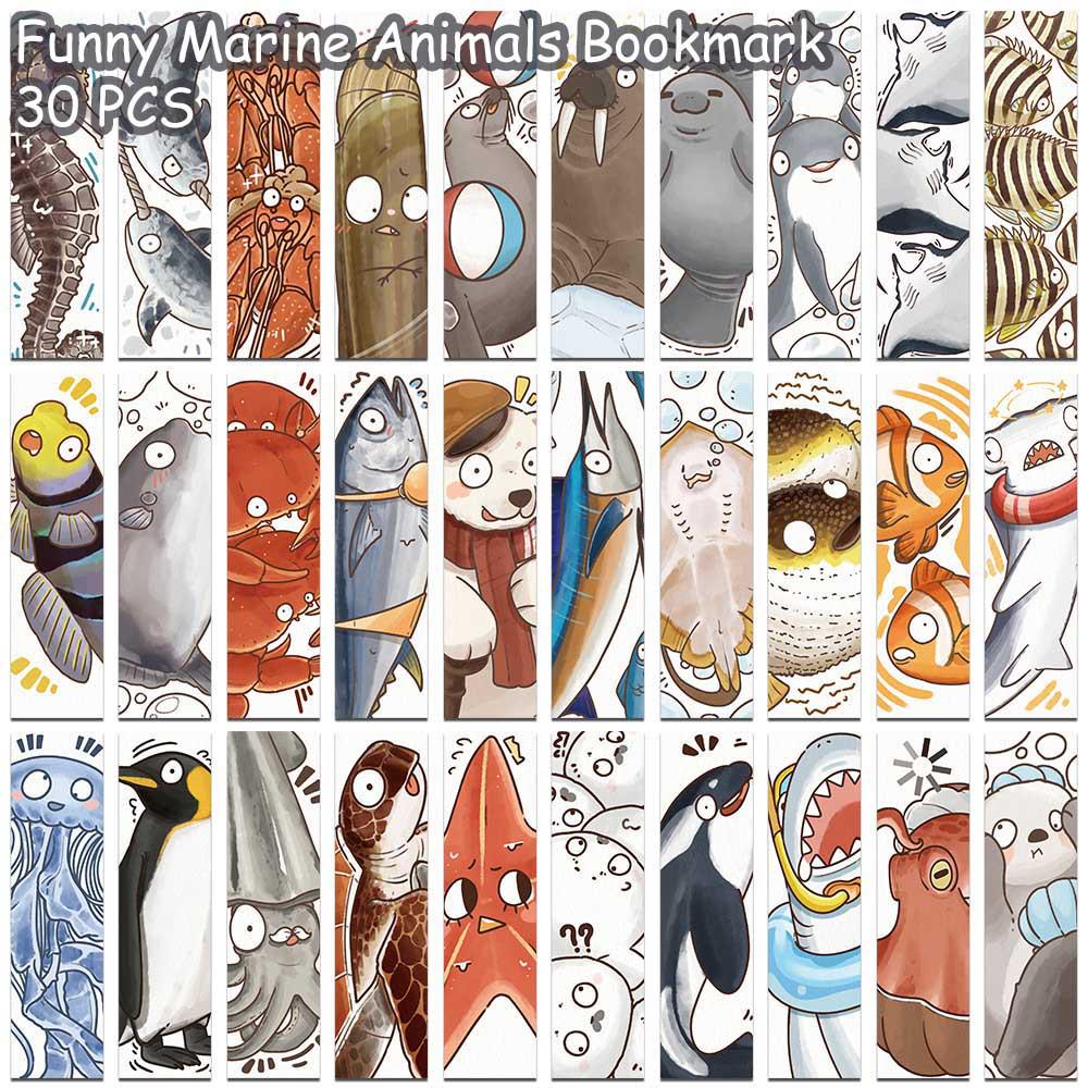 

30-Pack Marine Animals Creative Paper Bookmarks for DIY Journals QH592