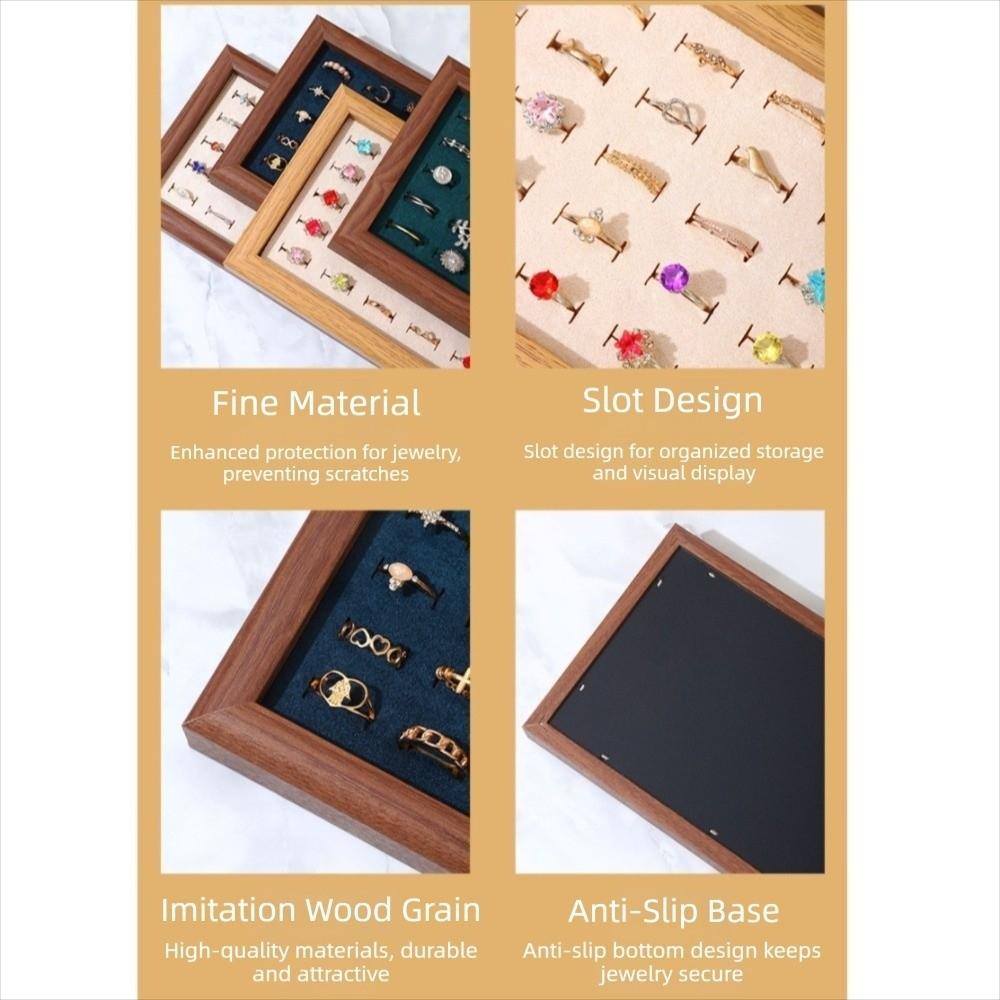 Large Capacity Rings Display Tray Velvet Stud Earrings Storage Rack  Finger Ring