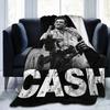Johnny Cash Middle Finger Blanket Fleece Print Portable Lightweight Thin Throw Blanket for Bed Office Bedspreads