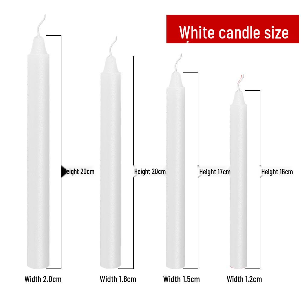 Red and White Long-Burning Smokeless Candles for Emergencies, Buddha, and Candlelight Dinners