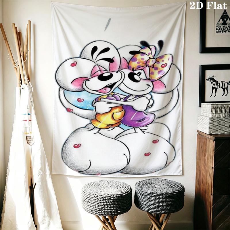 Diddl Wall Tapestry Aesthetic Wall Hanging Printed Fabric Blanket Decorative Tapestries for Bedroom Living Room Home Decor