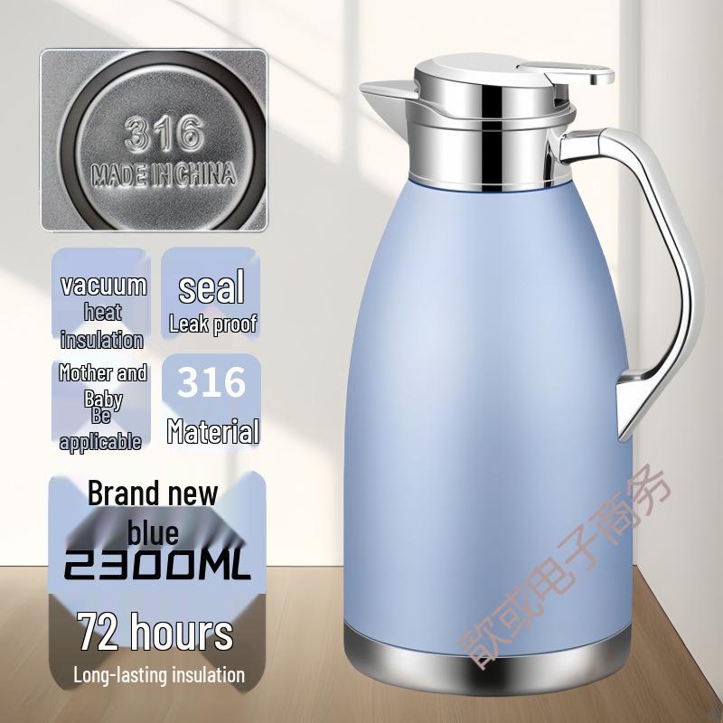 

High-End Stainless Steel Double-Layer Insulated Kettle & Anti-Scald Hot Water Bottle 316L Extra Thick [36-Hour Insulation] 2.5L