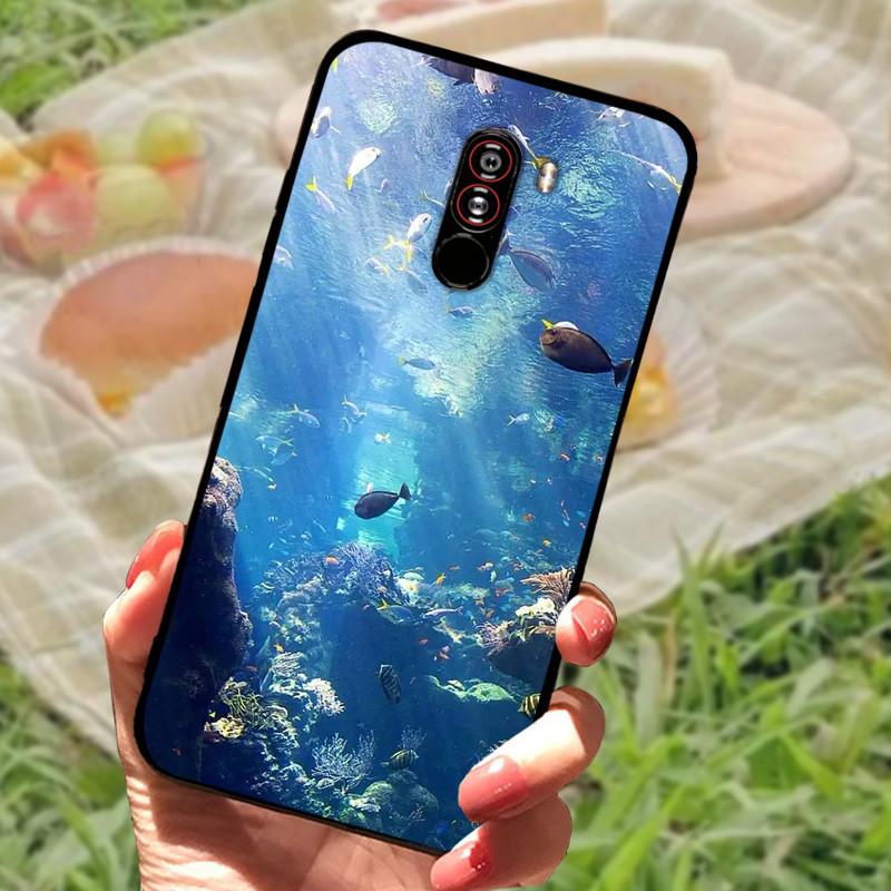 For Xiaomi Mi Pocophone F1 Case Cover PocoF1 Silicone Soft Marble Black Bumper Funda Coque for Xiaomi Poco F1 Poko Protective