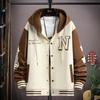 Trendy Hip Hop Baseballuniform mit Kapuze, Unisex, leichte Sportjacke, Bomberjacken für Herren, Herbstmantel mit Buchstabendruck