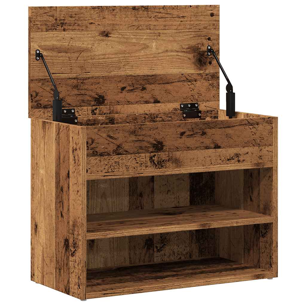 Shoe Bench with Rustic Wood Look 60 x 30 x 45 cm Engineered Wood