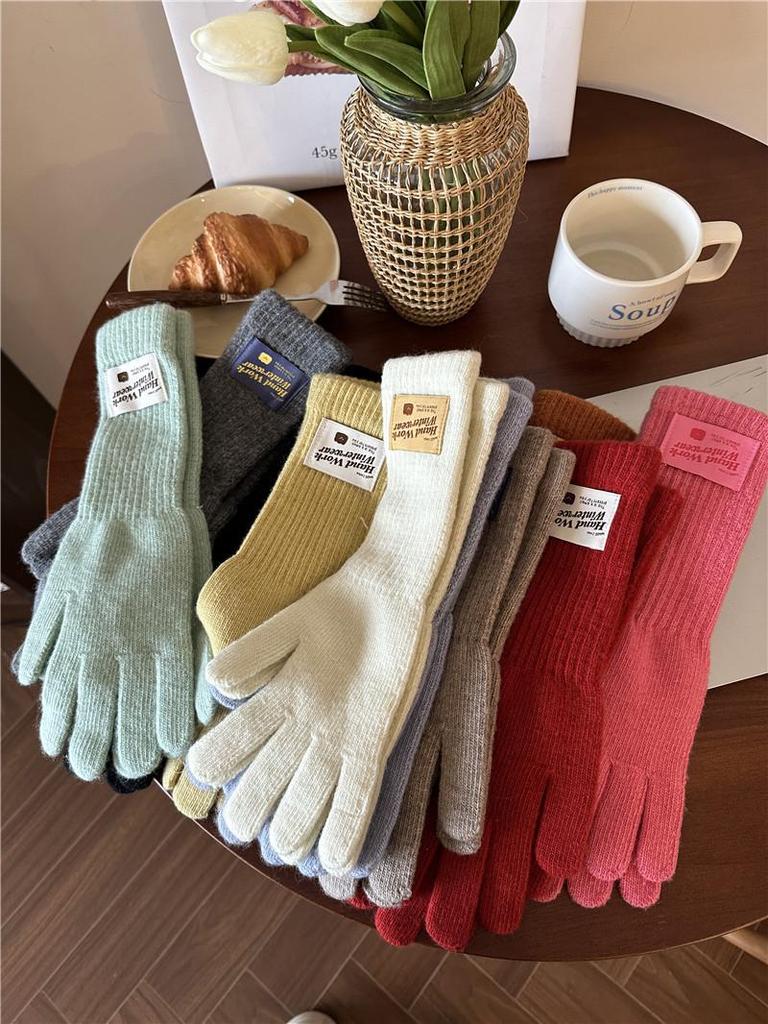 Lange gestrickte Fingerlose Touchscreen-Handschuhe mit verlängertem Handgelenkwärmer für Herbst & Winter