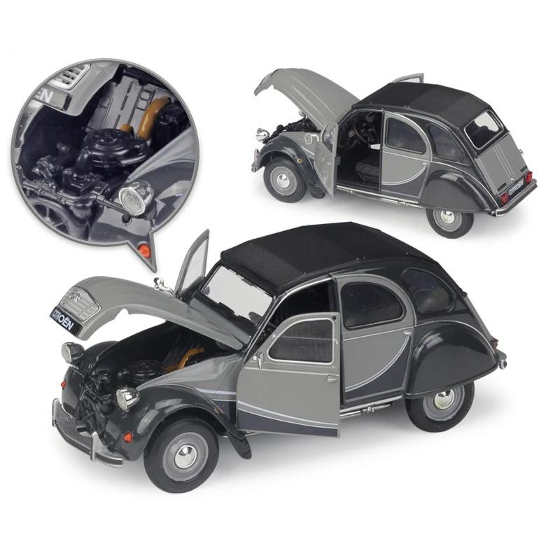 Escala 1/24 WELLY Coche Modelo Diecast Dongfeng CITROEN 2CV 6 Charleston Clásico Coche de Aleación Juguete Vehículo Coche de Juguete Metálico para Niños Regalo Colección
