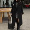 Women's Mid-Length Woolen Coat: Spring/Summer, Korean Style, Loose Fit, Versatile, Petite, Cotton-Enhanced