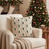 Plush Christmas Tree Throw Pillow Covers Embroidered Pillow Case Cute Cushion Covers  Bedroom