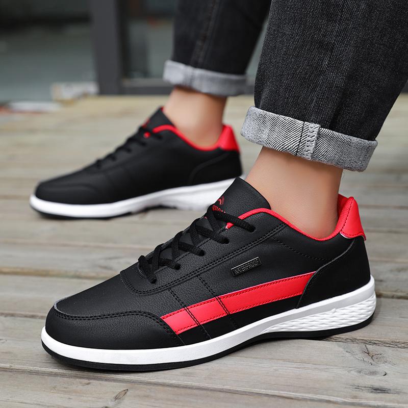 Leather Men Shoes Sneakers Trend Casual Shoes Breathable Leisure Male Sneakers Men Non-slip Footwear Men Skateboarding Shoes
