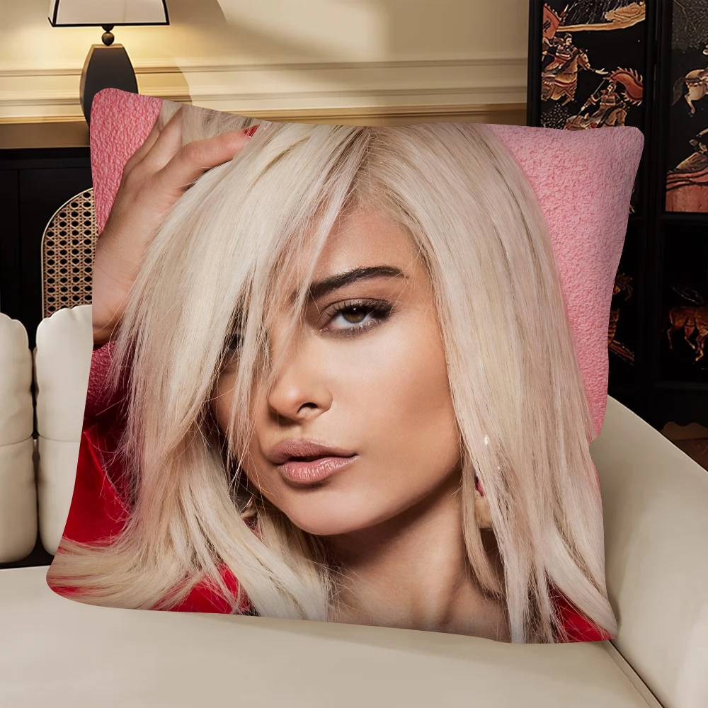 Singer BBebe Rexha Pillow Case Fashion Square Pillowcase Bedroom Sofa Room Ins Decoration Leisure