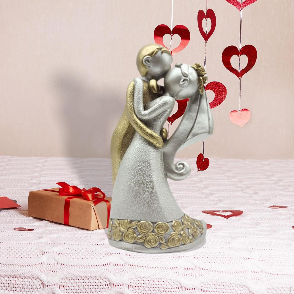 Figurka pary, ozdoba na biurko, prezent artystyczny, romantyczna statua, rzeźba z żywicy do salonu