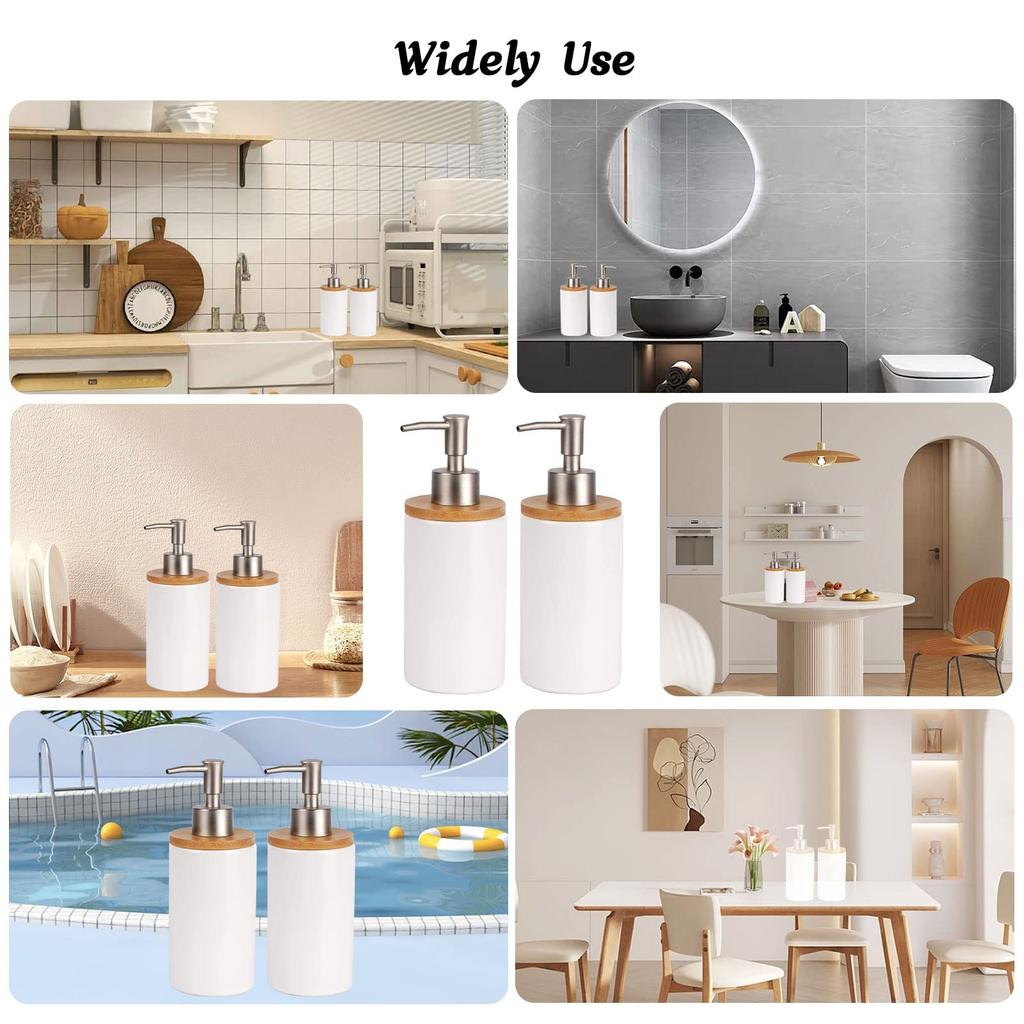UNTIOR 400ml/14 oz Ceramic Liquid Soap Dispenser Lotion Pump Dispenser for Kitchen Bathroom Refillable Soap Dispenser Bottle