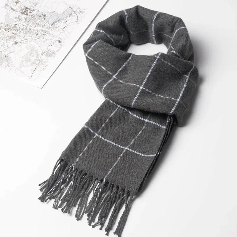 2025 New Winter Men Scarf Keep Warm Cashmere Scarves Casual Brand Designer Pashmina Neckerchief Tassel Business Shawl Wrap