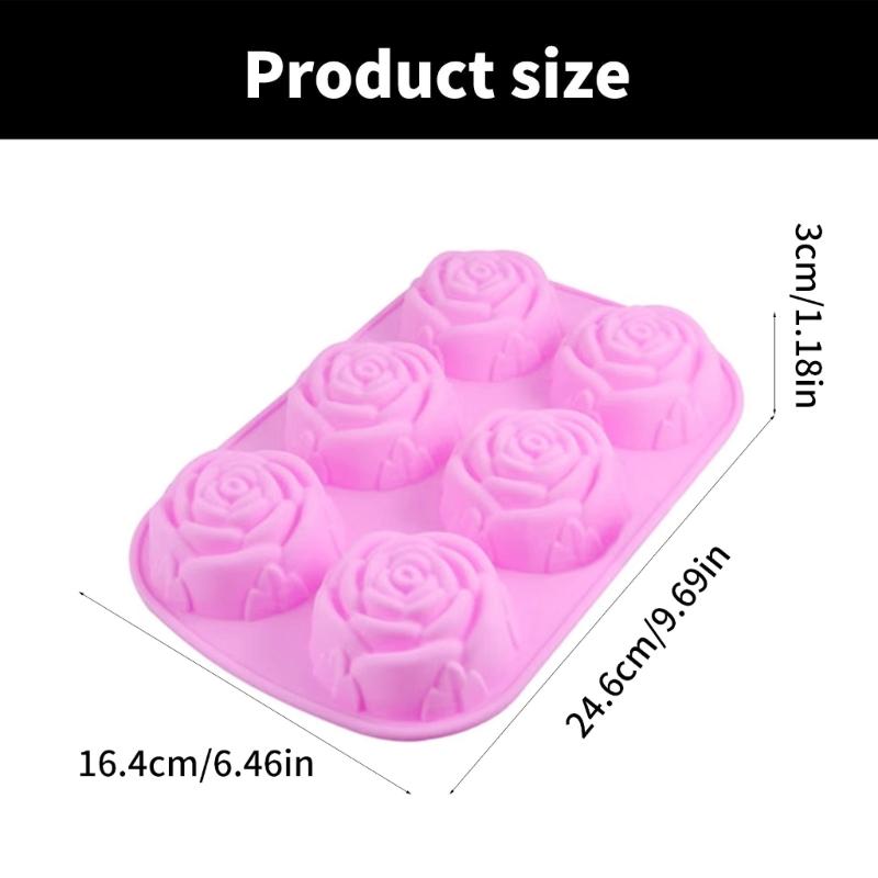 Lebensmittelechtes Silikon Schokoladenform Rosenförmige Kuchenform Kreative Dessertform Praktisches Küchenbackwerkzeug