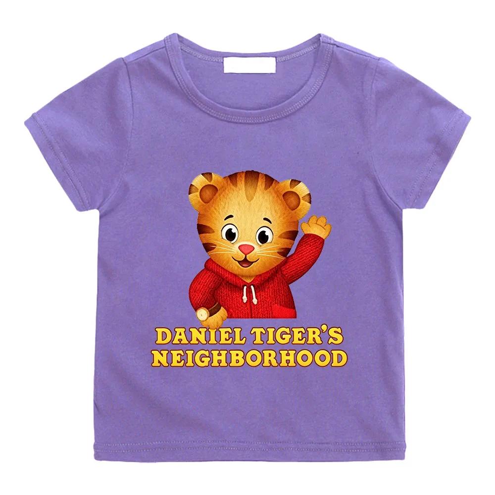 Daniel Tiger’s Neighborhood Children's T-shirts Cotton Cartoon Print Short Sleeve Funny Boys Cute Girls Tees Casual Tops Summer