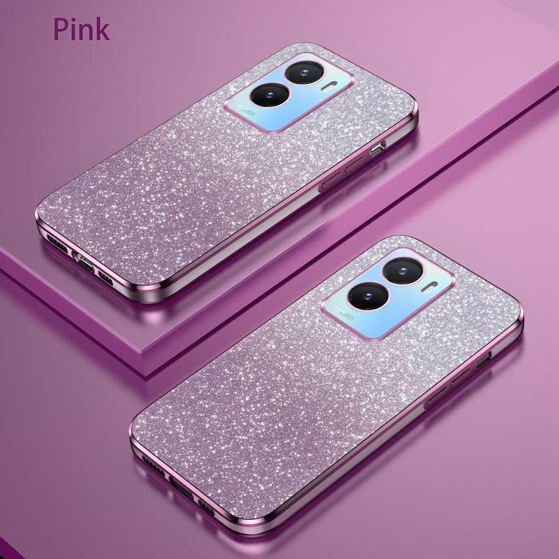For VIVO Y35 2022 Luxury Electroplated Glitter Phone Case For Vivo Y35 2022 Case Shockproof Clear Soft TPU Back Protective Cover