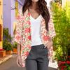 Ladies Fashion Loose Casual Print Beach Holiday   Sleeve Chiffon Cardigan